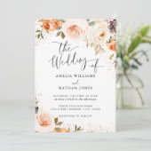 Herbstfall Wasserfarbeneihe Blume Einladung (Stehend Vorderseite)