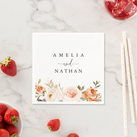 Herbstfall Wasserfarbeneihe Blume Serviette (Beispiel)