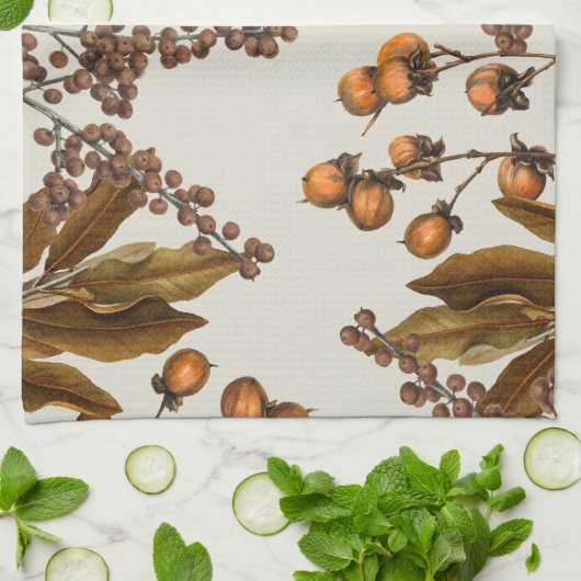 Herbstfall Wasserfarbenfolien-Blätter Geschirrtuch (Gefaltet)