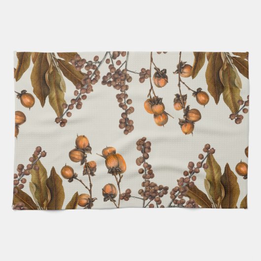 Herbstfall Wasserfarbenfolien-Blätter Geschirrtuch (Horizontal)