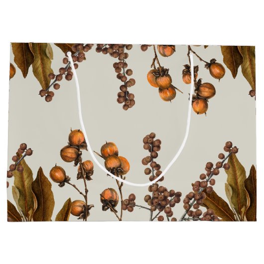 Herbstfall Wasserfarbenfolien-Blätter Große Geschenktüte (Rückseite)