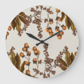 Herbstfall Wasserfarbenfolien-Blätter Große Wanduhr (Vorderseite)