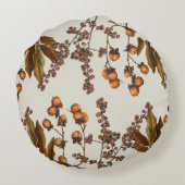 Herbstfall Wasserfarbenfolien-Blätter Rundes Kissen (Rückseite)