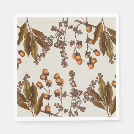 Herbstfall Wasserfarbenfolien-Blätter Serviette (Vorderseite)