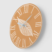 Herbstfall Weißes Leaf Skelett Große Wanduhr (Winkel)
