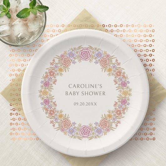 Herbstfall Wildblumen Blumenspülung Pappteller