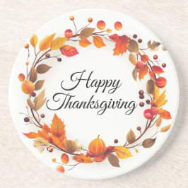 Herbstfall Wreath glückliches Erntedankfest Getränkeuntersetzer