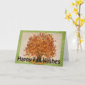 Herbstfallbaum Happy Fall wünscht Grußkarte Karte (Gelbe Blume)