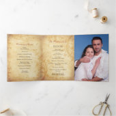 Herbstfallbeispiele Blätter Hochzeitsprogramm Dreifach-gefaltete Programmkarte (Innenseite)