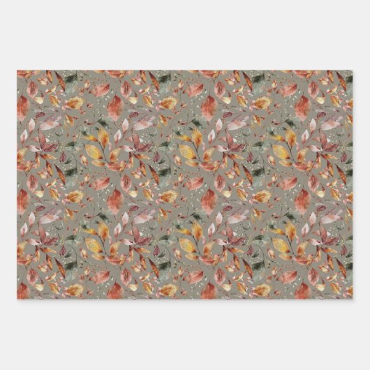 Herbstfallen Ahorn-Blätter, die Papierblätter umbl Geschenkpapier Set (Vorderseite 3)