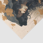 Herbstfallen Ahorn-Blätter Liebliche Girl Seidenpapier (Ausschnitt)