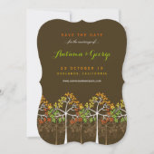 Herbstfallen Bäume Hochzeitskarte Foto Save the Da Save The Date (Vorderseite)