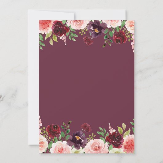 Herbstfallen der Blütendusche der Liebe Einladung (Rückseite)