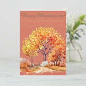 Herbstfallen Erntedank Orange Feiertagskarte (Stehend Vorderseite)
