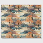 Herbstfallen Farbige Bäume Nr. 3 Geschenkpapier (Flach)