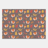 Herbstfallen Foxes Wrapping Paper Set Geschenkpapier Set (Vorderseite)