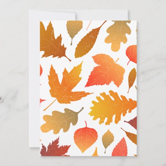 Herbstfallen - Gemütliches Leaf-Muster Dankeskarte (Vorderseite)