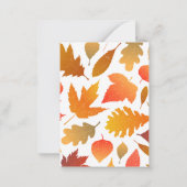 Herbstfallen - Gemütliches Leaf-Muster Mitteilungskarte (Rückseite)