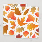 Herbstfallen - Gemütliches Leaf-Muster Postkarte (Vorne/Hinten)