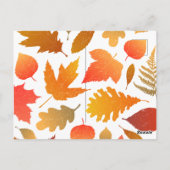 Herbstfallen - Gemütliches Leaf-Muster Postkarte (Rückseite)