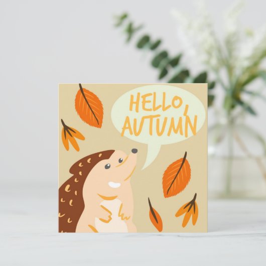 Herbstfallen Grußkarte (Stehend Vorderseite)