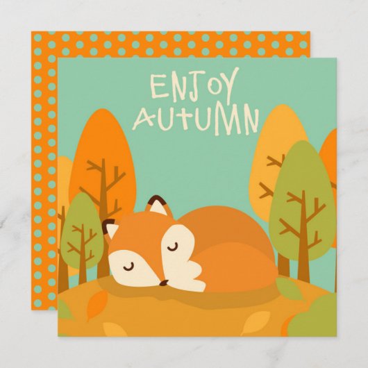 Herbstfallen Grußkarte (Vorne/Hinten)