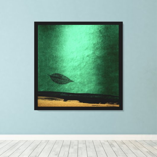 Herbstfallen Impressionen Gold Schwarze Malerei Leinwanddruck (Insitu (Holzboden))