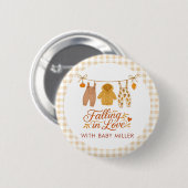 Herbstfallen in der Liebe Kinderkleidung Babydusch Button (Vorne & Hinten)