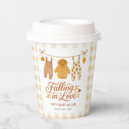 Herbstfallen in der Liebe Kinderkleidung Babydusch Pappbecher