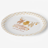 Herbstfallen in der Liebe Kinderkleidung Babydusch Pappteller (Schrägansicht)