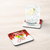 Herbstfallen japanisches Ahornblatt rot elegant Getränkeuntersetzer (Rechte Seite)