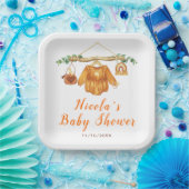 Herbstfallen Kleidung Linie Girl Babydusche Pappteller (Party)