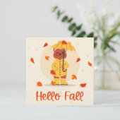 Herbstfallen Niedlicher Bärenkarten (Stehend Vorderseite)