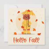 Herbstfallen Niedlicher Bärenkarten (Vorderseite)