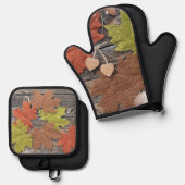 Herbstfallen Ofenhandschuh & Topflappen-Set (Vorderseite/Rückseite)