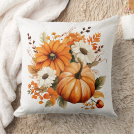 Herbstfallen Orange Pumpkin & Blume Kissen