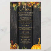 Herbstfallen rustikale Holzheiratskarte Flyer (Vorne)