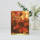 Herbstfallen Save the Date Postkarte (Stehend Vorderseite)