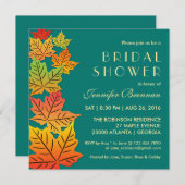 Herbstfallende Ahorn-Blätter Einladung Hochzeit (Vorne/Hinten)