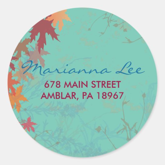 Herbstfallende Blätter Einladungs-Aufkleber-Siegel Runder Aufkleber (Vorderseite)