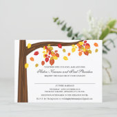 Herbstfallende Blätter Hochzeit V3 Einladung (Stehend Vorderseite)