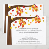 Herbstfallende Blätter Hochzeit V3 Einladung (Vorne/Hinten)