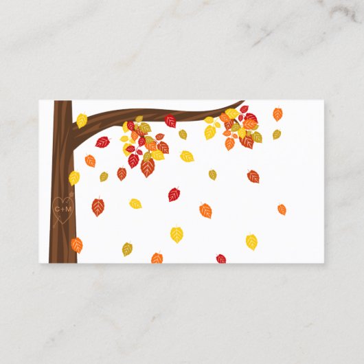 Herbstfallende Blätter Platzkarten (Rückseite)
