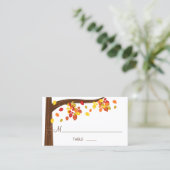 Herbstfallende Blätter Platzkarten (Stehend Vorderseite)