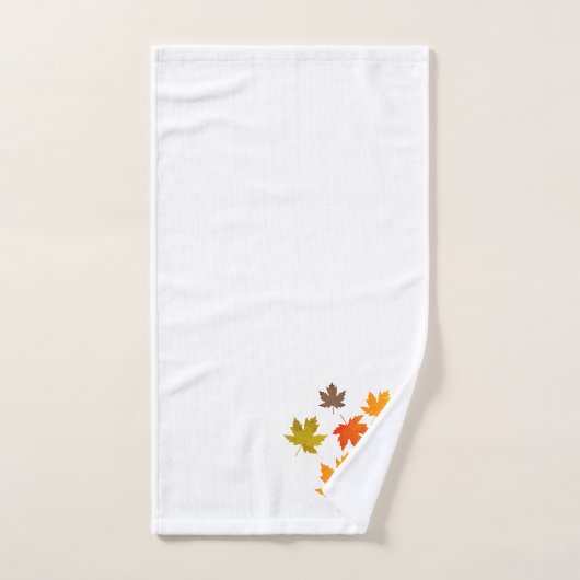 Herbstfallende farbenfrohe Blätter Badhandtuch Set (Handtuch)