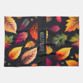 Herbstfallendes Blätter glänzendes Regenbogenmuste Geschirrtuch (Horizontal)