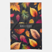Herbstfallendes Blätter glänzendes Regenbogenmuste Geschirrtuch (Vertikal)