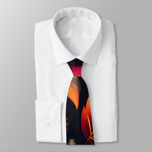Herbstfallendes Blätter glänzendes Regenbogenmuste Krawatte (Gebunden)