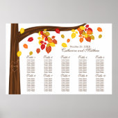 Herbstfallendes Blätter Hochzeitstabelle Poster (Vorne)