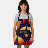 Herbstfallendes Blätter Orange Isometric Pattern Schürze (Insitu)